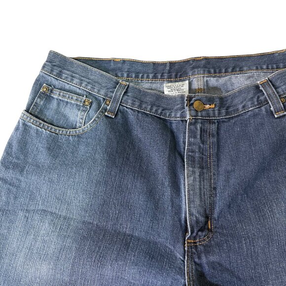 Carhartt Mens Relaxed Fit Jeans Size 40x32 Durable Denim Blue Workwear - Picture 4 of 7